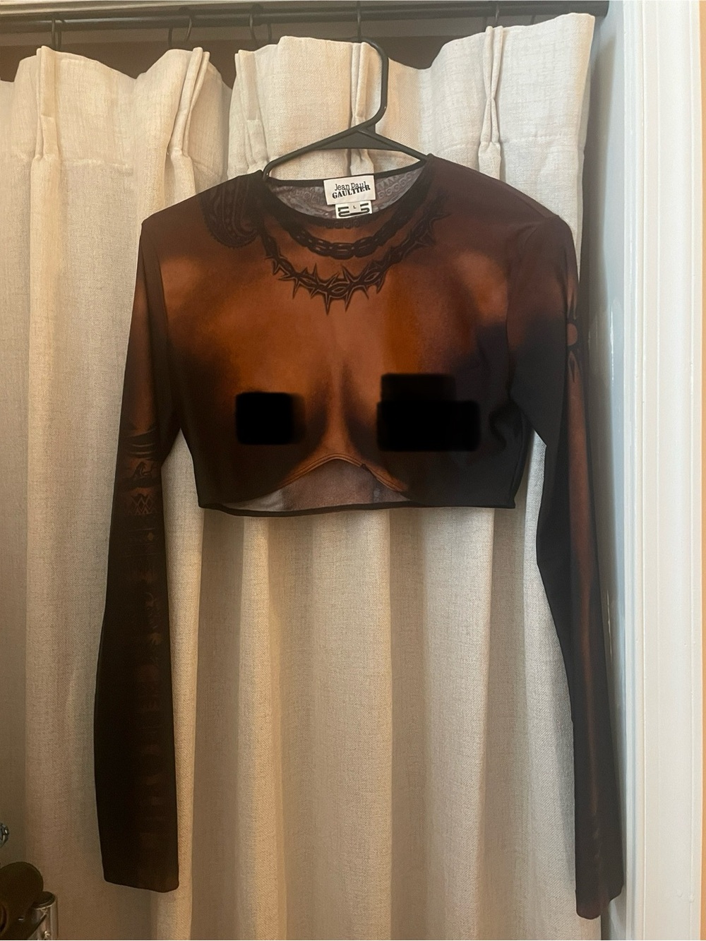 Jean Paul Gaultier cropped tattoo Reprint Large